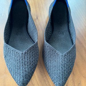 Rothy's Point II Black Pointed Flat Shoes